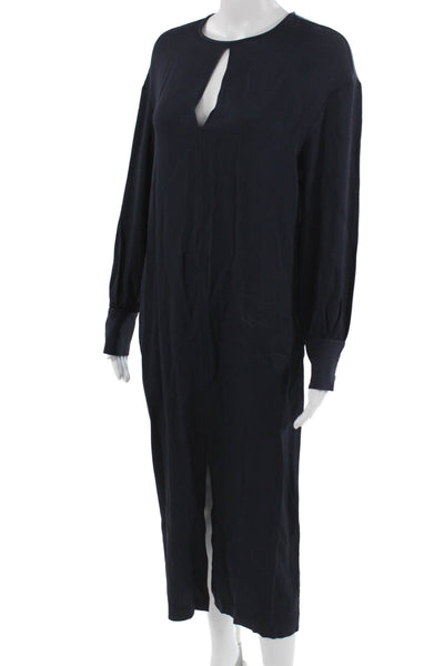 Reiss Womens Shift Long Sleeve Dark Blue Mid Calf Dress Size 4