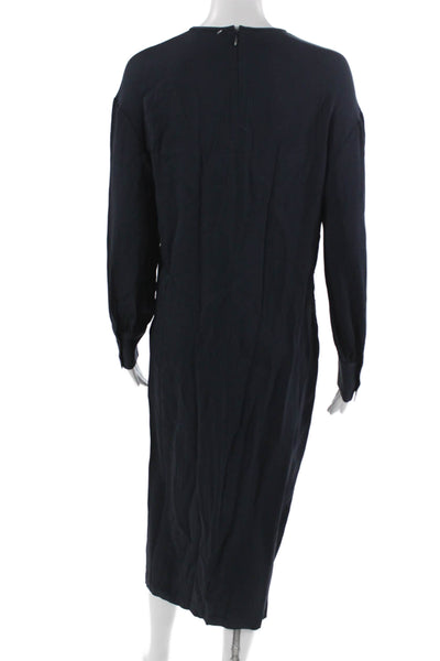 Reiss Womens Shift Long Sleeve Dark Blue Mid Calf Dress Size 4