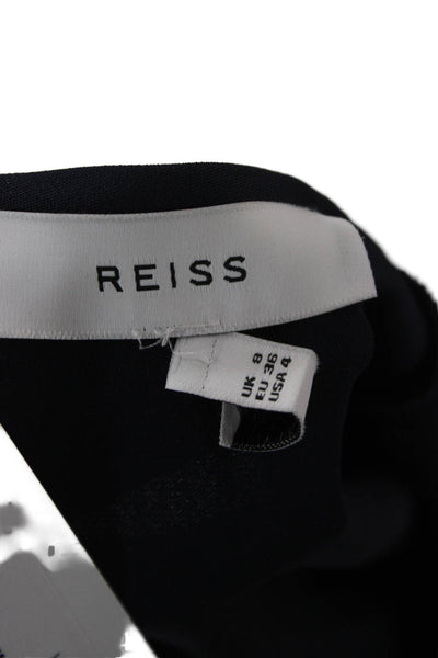 Reiss Womens Shift Long Sleeve Dark Blue Mid Calf Dress Size 4