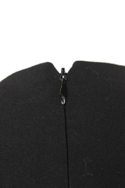 Theory Womens Sheath Mini Dress Black V-Neck Long Sleeve Hook & Eye Size 2
