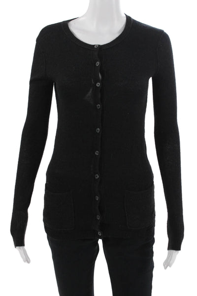 Club Monaco Unisex Black Alpaca Wool Blend Cardigan Button Long Sleeve Size XS