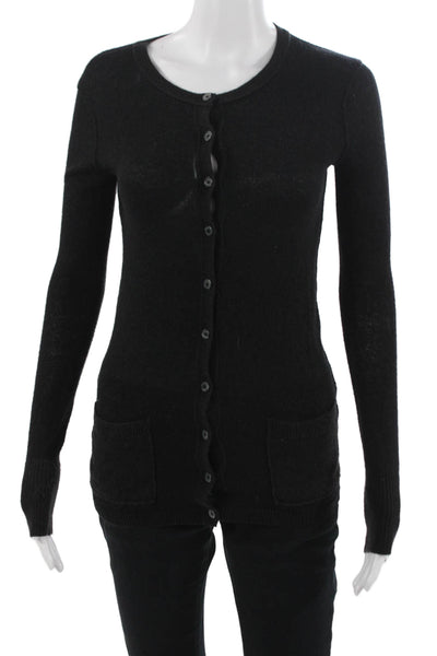 Club Monaco Unisex Black Alpaca Wool Blend Cardigan Button Long Sleeve Size XS
