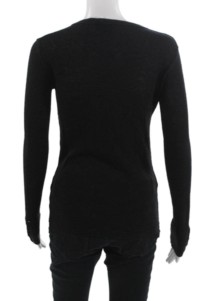Club Monaco Unisex Black Alpaca Wool Blend Cardigan Button Long Sleeve Size XS