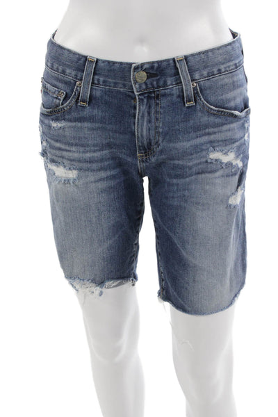 AG Unisex Dark Blue Bermuda Shorts 98% Cotton 2% PU Size 25