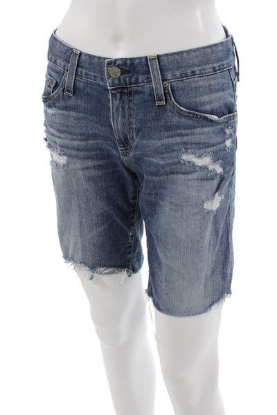 AG Unisex Dark Blue Bermuda Shorts 98% Cotton 2% PU Size 25