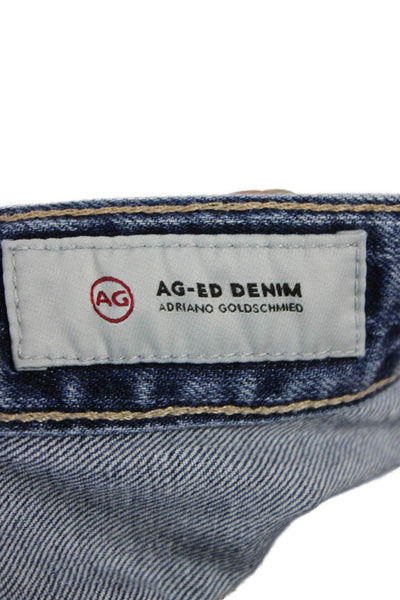 AG Unisex Dark Blue Bermuda Shorts 98% Cotton 2% PU Size 25