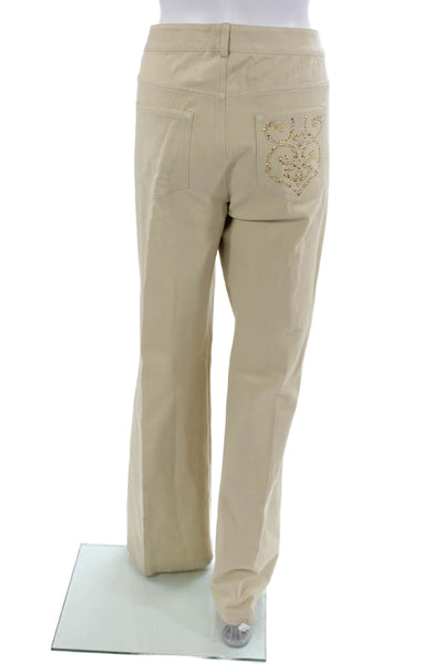 St. John Women Chino Khakis Beige Cotton Blend Size 16