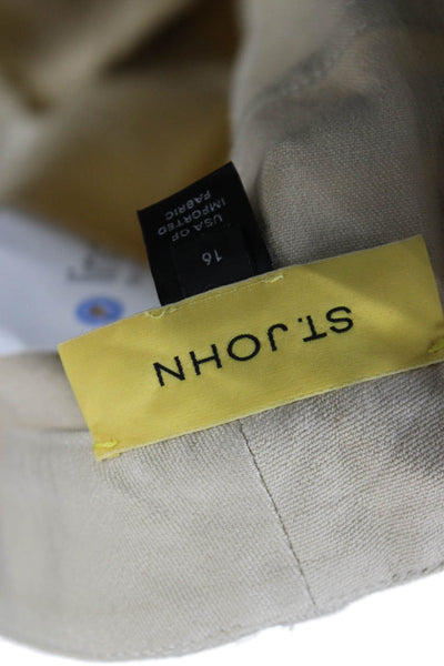 St. John Women Chino Khakis Beige Cotton Blend Size 16