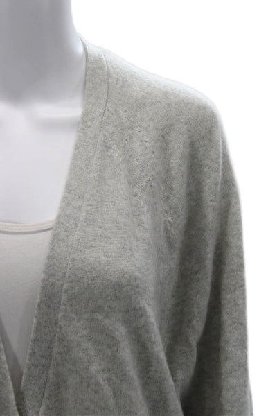 Duffy Unisex Cardigan 100% Cashmere V Neck Gray Button Long Sleeve Size S
