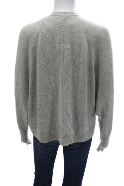 Duffy Unisex Cardigan 100% Cashmere V Neck Gray Button Long Sleeve Size S