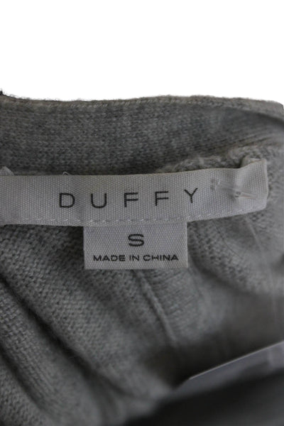 Duffy Unisex Cardigan 100% Cashmere V Neck Gray Button Long Sleeve Size S