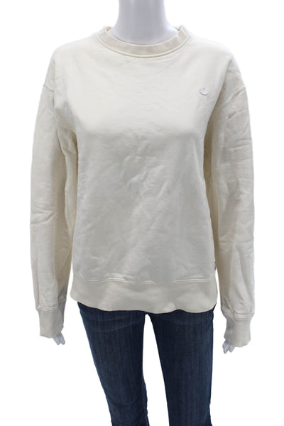 Adidas Unisex Pullover Sweatshirt Beige 100% Cotton Size S