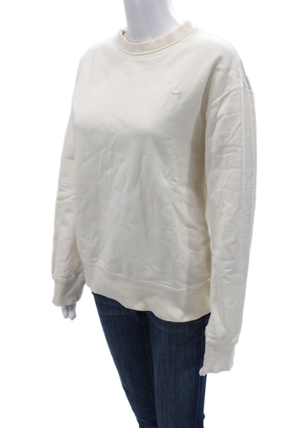 Adidas Unisex Pullover Sweatshirt Beige 100% Cotton Size S