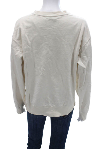 Adidas Unisex Pullover Sweatshirt Beige 100% Cotton Size S