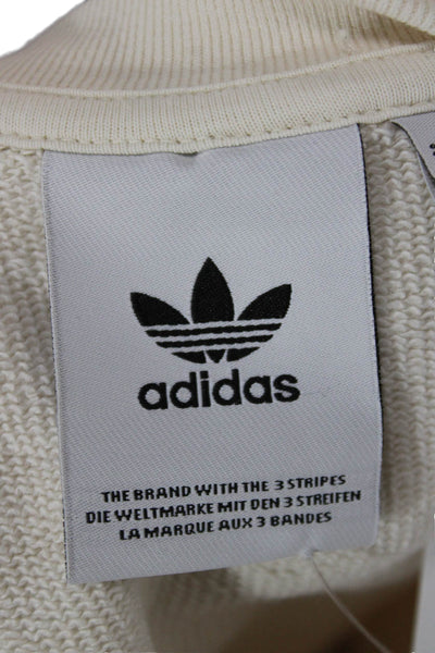 Adidas Unisex Pullover Sweatshirt Beige 100% Cotton Size S