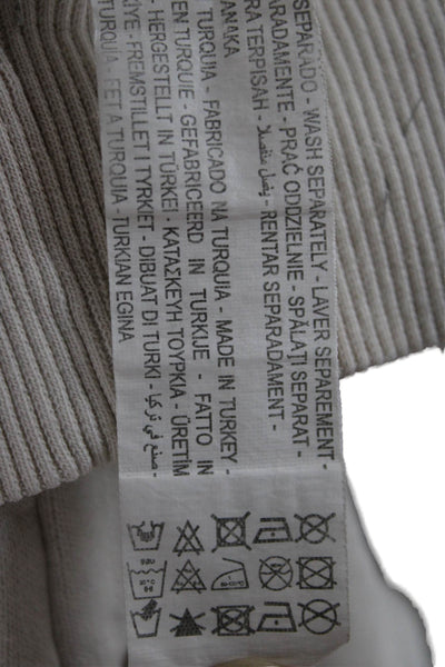 Zara Unisex Pullover Sweatshirt White Cotton Crew Neck Long Sleeve Size S