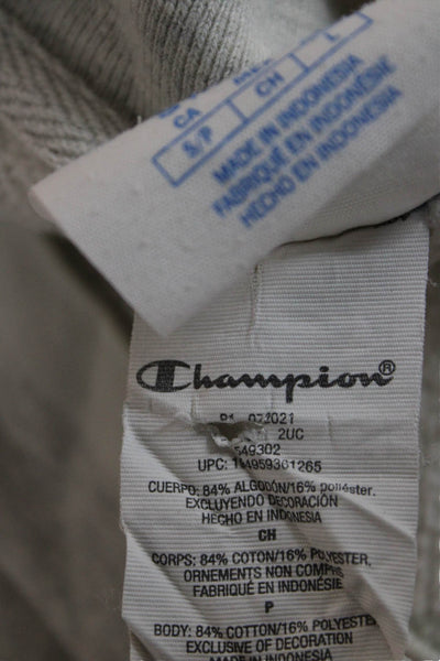 Champion Women Pullover Sweatshirt Gray V Neck Long Sleeve College Size S