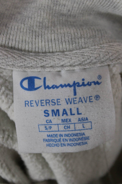 Champion Women Pullover Sweatshirt Gray V Neck Long Sleeve College Size S