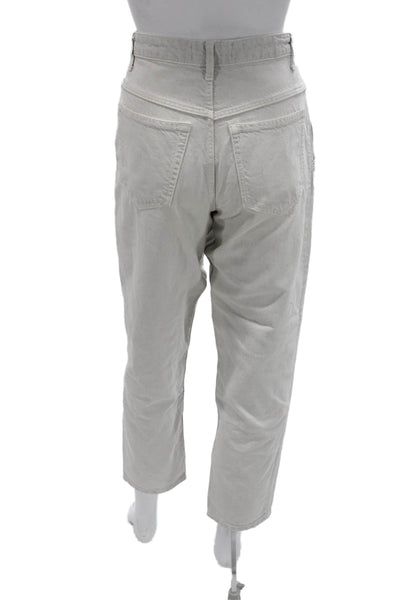 Zara Unisex High Rise Cropped Ankle Gray Pants 100% Cotton Size 2