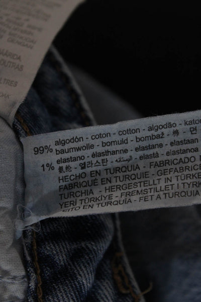 Zara Womens Mom Straight High Rise Light Blue Jeans Size 2