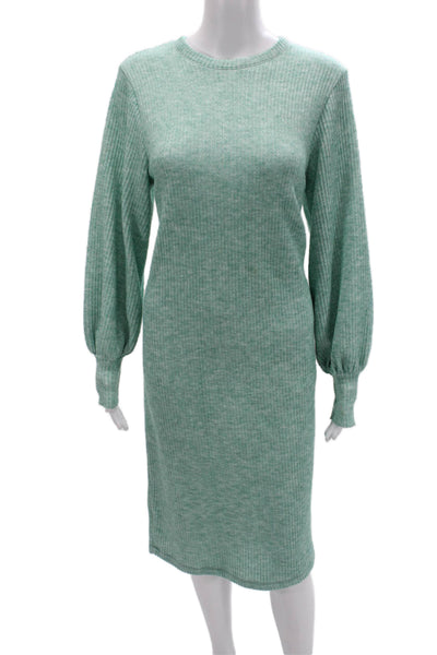 Zara Womens Green Striped Sweater Dress Long Sleeve Size S