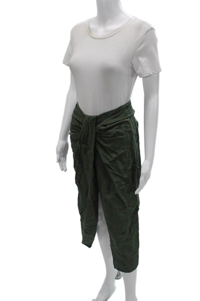 Zara Womens Tulip Wrap Skirt Green Long Size XS