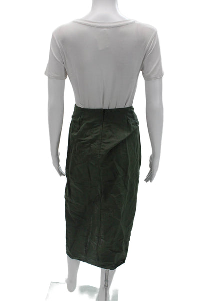 Zara Womens Tulip Wrap Skirt Green Long Size XS