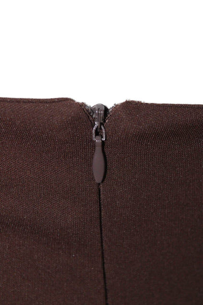 Zara Womens Brown Straight Pencil Wrap Long Skirt 100% Polyester Size XS