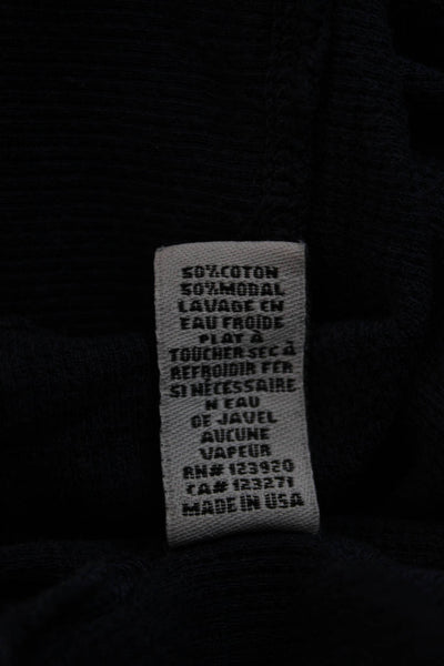 LA Made Womens Long Sleeve Round Neck Basic Top Dark Blue Size L