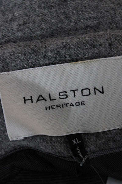 Halston Heritage Women Overcoat Gray Wool Collared Long Sleeve Designer Size XL