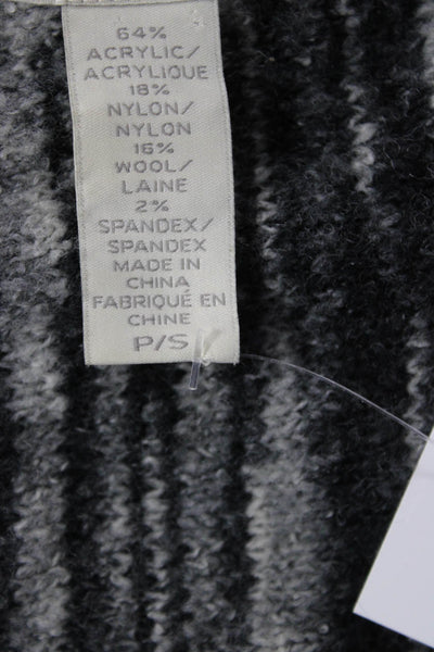 White + Warren Unisex Cardigan Black Striped Tie Closure Long Sleeve Size S