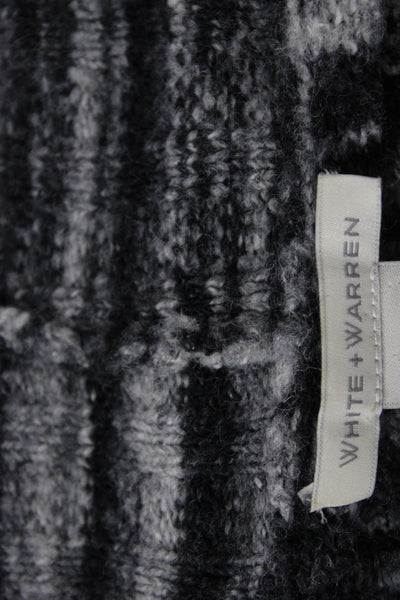 White + Warren Unisex Cardigan Black Striped Tie Closure Long Sleeve Size S