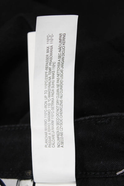 Zara Womens Black Ankle Cropped Jeans Mid Rise Button Size 10