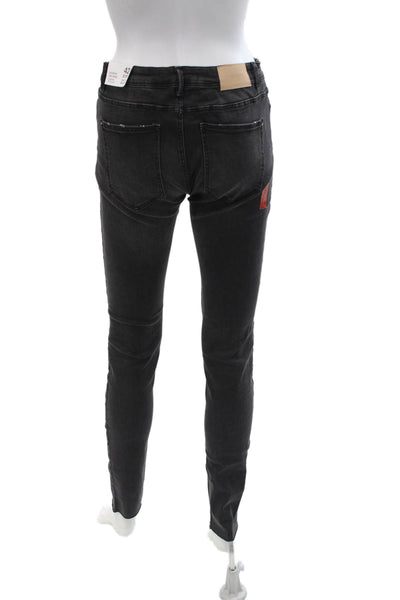 Zara Womens Skinny Ankle Mid Rise Black Cotton Elastane Jeans Size 10