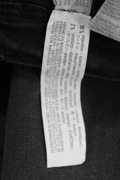 Zara Womens Skinny Ankle Mid Rise Black Cotton Elastane Jeans Size 10