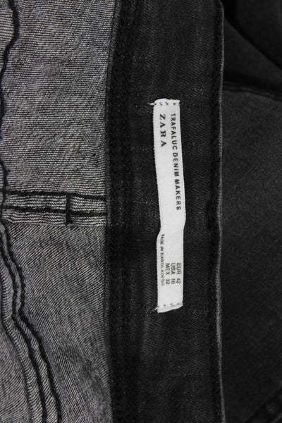 Zara Womens Skinny Ankle Mid Rise Black Cotton Elastane Jeans Size 10