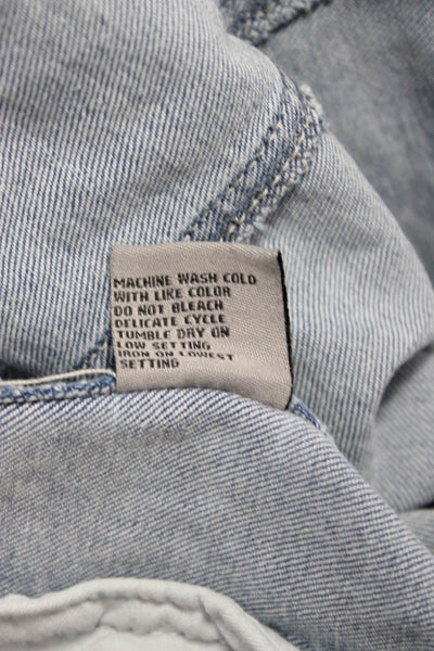 Tractr Womens 90s Light Blue Collared Button Jacket 99% Cotton Size L