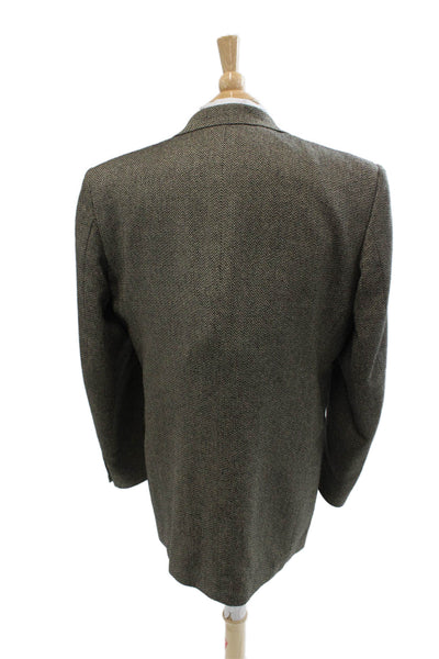 Monsieur Givenchy Mens Gray Herringbone Sport Coat 83% Wool 17% Silk Size 42