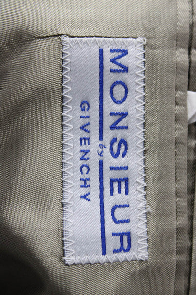Monsieur Givenchy Mens Gray Herringbone Sport Coat 83% Wool 17% Silk Size 42