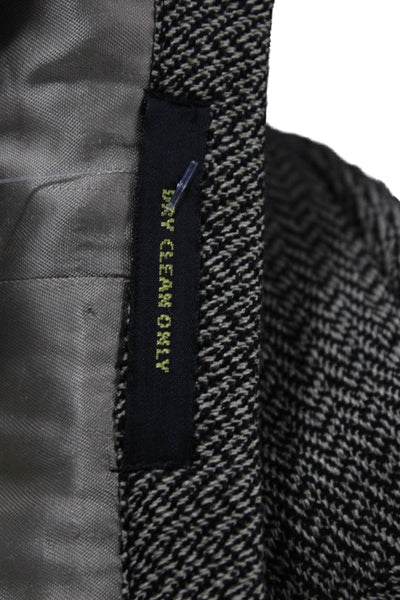 Monsieur Givenchy Mens Gray Herringbone Sport Coat 83% Wool 17% Silk Size 42