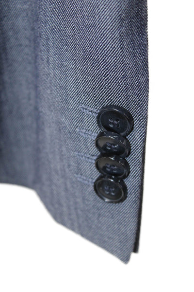 Hugo Hugo Boss Men Gray Virgin Wool Suit Jacket Button Collared Classic Size 46