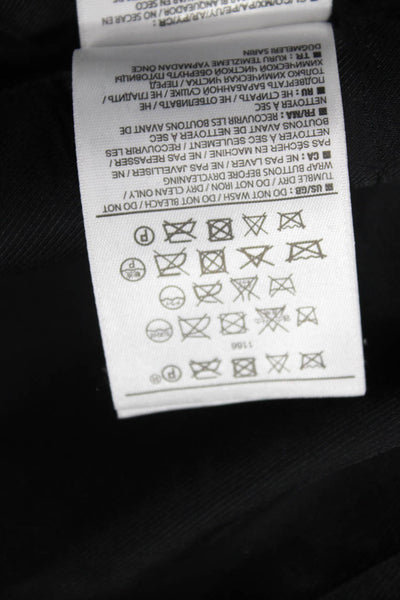 Lanificio Mens Classic Black Wool Suit Jacket Button Long Sleeve Size 40