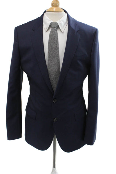 Boss Hugo Boss Mens Dark Blue Virgin Wool Suit Jacket Button Size 40