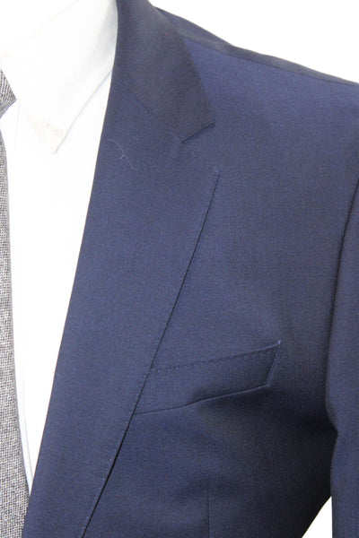 Boss Hugo Boss Mens Dark Blue Virgin Wool Suit Jacket Button Size 40