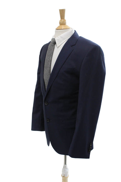 Boss Hugo Boss Mens Dark Blue Virgin Wool Suit Jacket Button Size 40