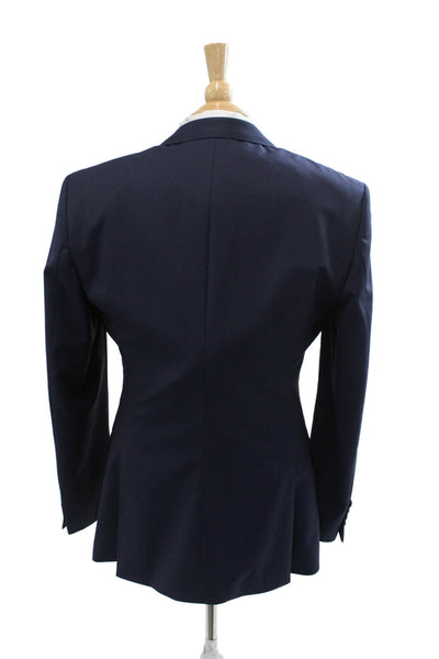 Boss Hugo Boss Mens Dark Blue Virgin Wool Suit Jacket Button Size 40