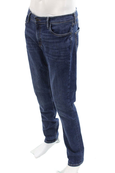 Rising Sun Mens Dark Blue Straight Jeans Button Fly Classic Size 33