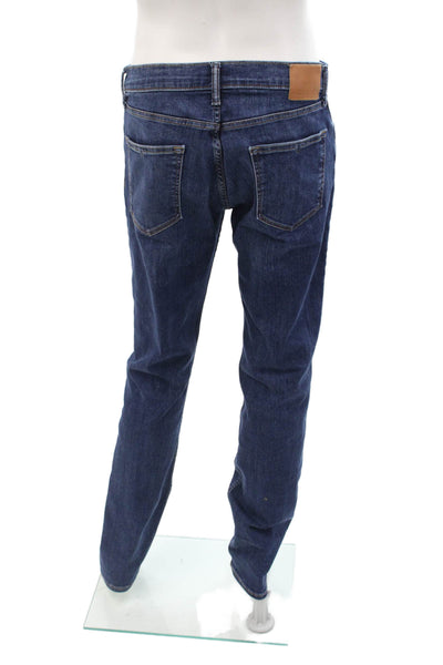 Rising Sun Mens Dark Blue Straight Jeans Button Fly Classic Size 33