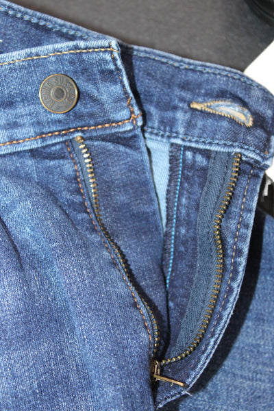Rising Sun Mens Dark Blue Straight Jeans Button Fly Classic Size 33