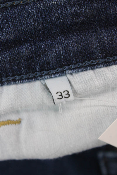 Rising Sun Mens Dark Blue Straight Jeans Button Fly Classic Size 33